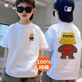 All White Comfort: Oversized Tees for Girls and Boys - 19bay